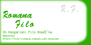 romana filo business card